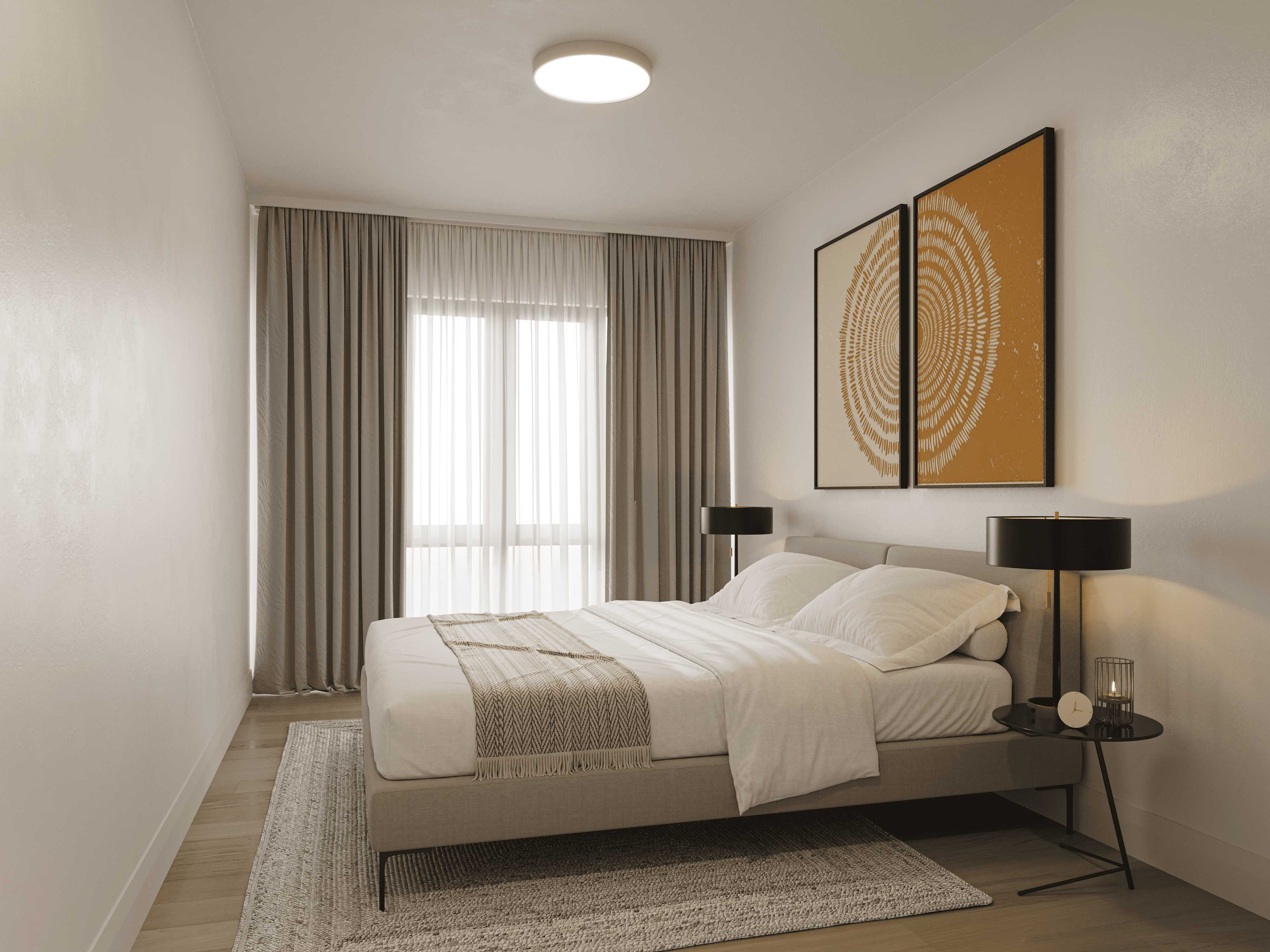 Bedroom with walk-in closet